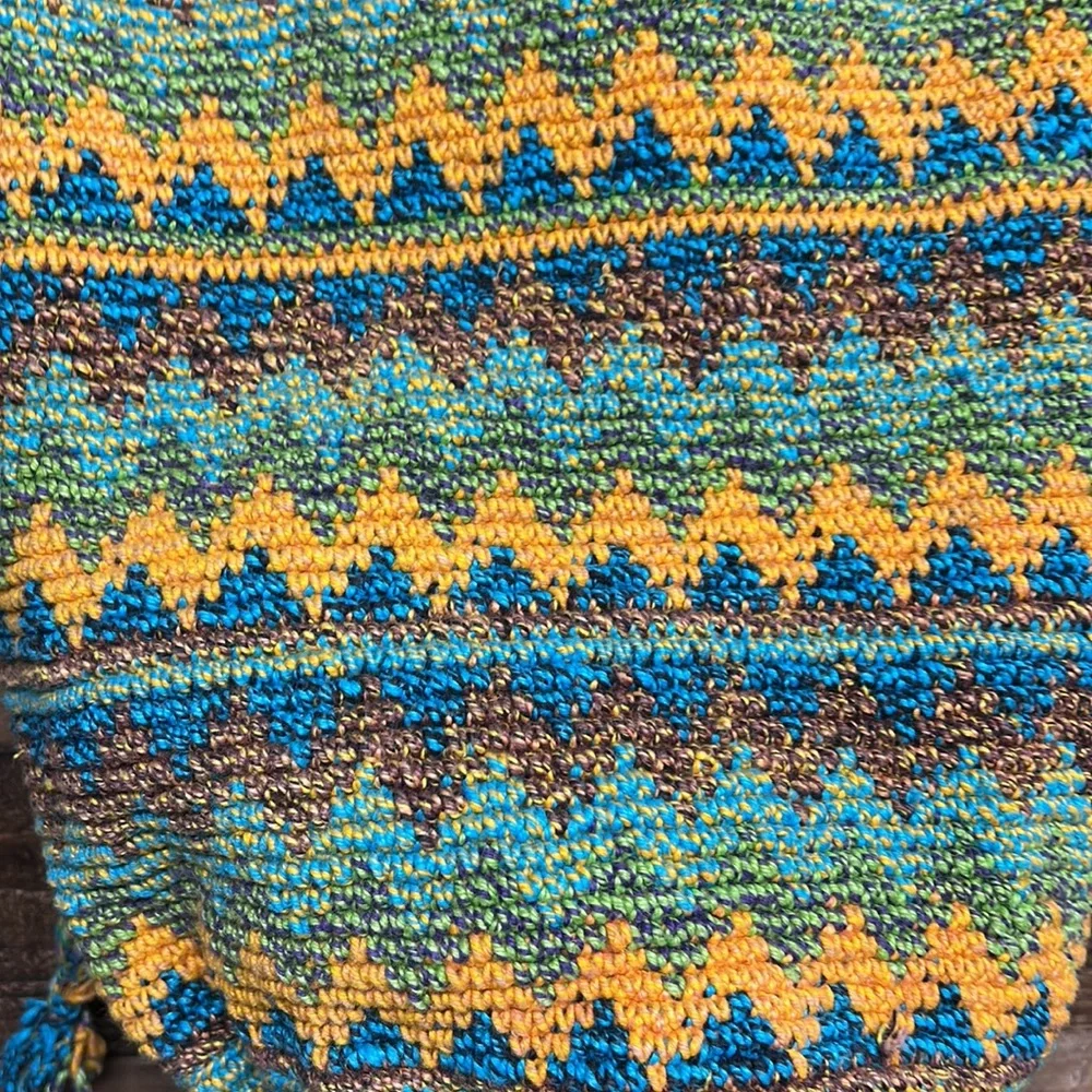 Hand Crocheted Boho Colorful Medium‎ Adjustable Nebaj Purse